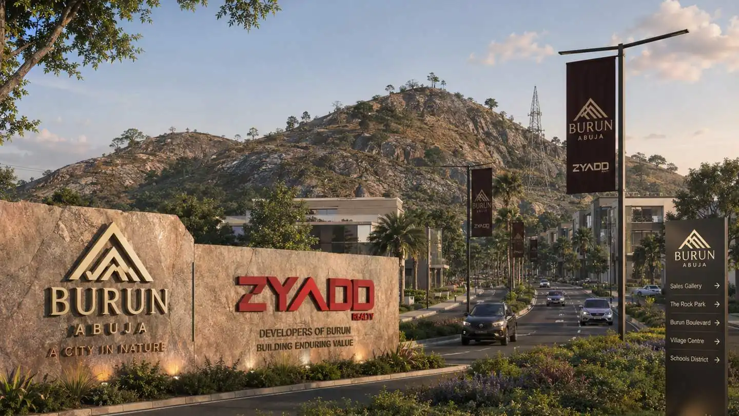Burun Abuja — the district gateway and Zokoyako Hills