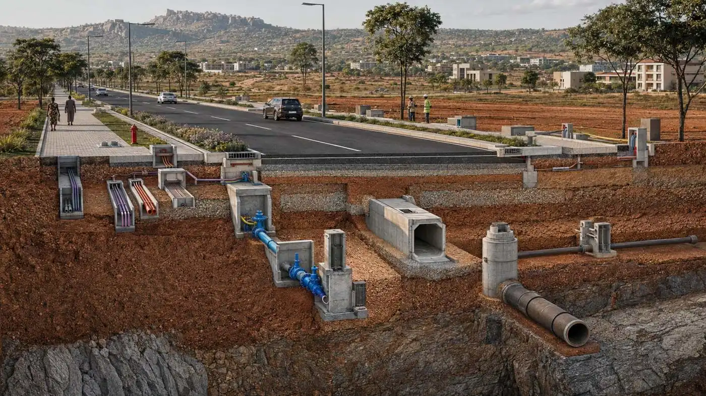 Burun A District — road corridor and sub-surface services